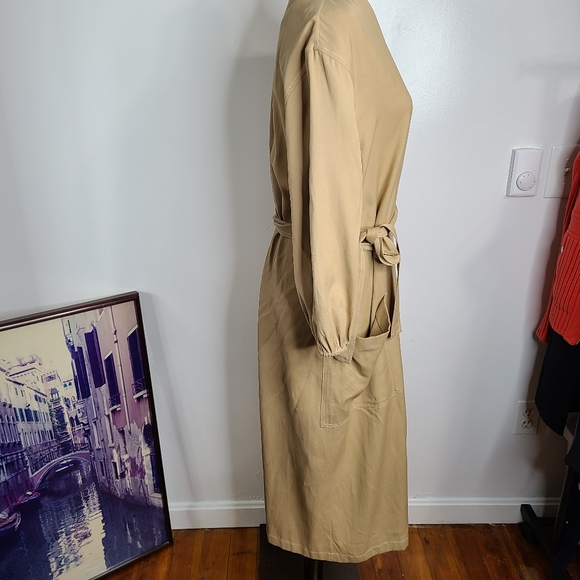 YUNE HO Tan  Isabella Collection Wrap Dress sz M - Picture 8 of 12